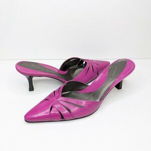 Gianni Bini Kitten Heel Womens 8.5 Bright Purple Slide On Pointy Toe Y2K Shoes